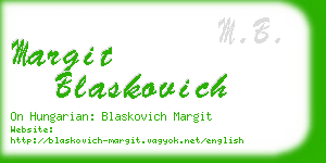 margit blaskovich business card